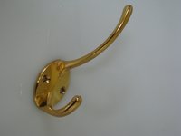 Brass Plated Coat and Hat Hook.